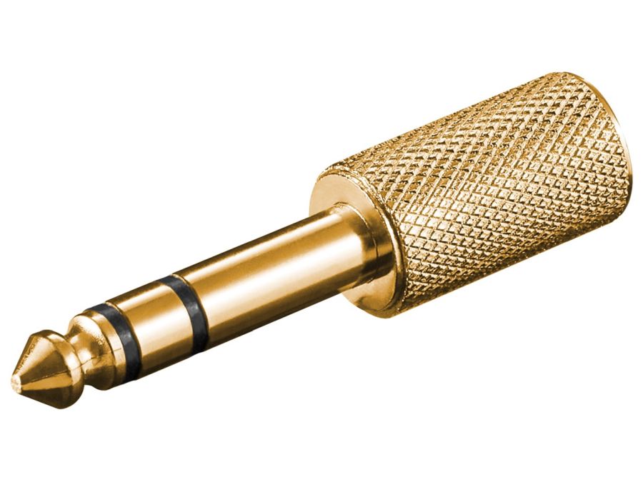 6,35mm stereo JACK han til 3,5mm stereo JACK hun, Forgyldt