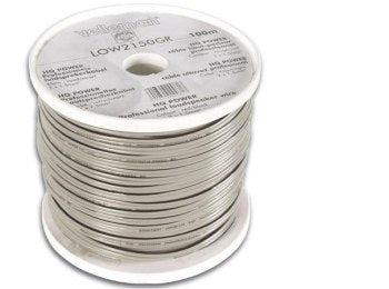 Højttalerledning - 2x1,5mm² CU, grå/sort (metervare)