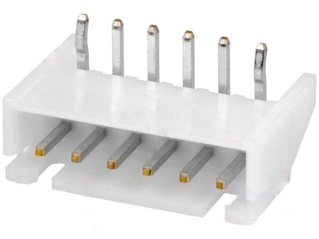 Ledning-til-print fatning - JST XH, 1x6pol han 90°, 2,5mm