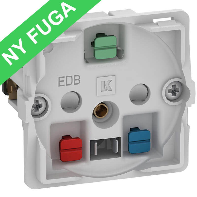 Fuga stikk. EDB 2-pol m/jord 1 m uden afdækning