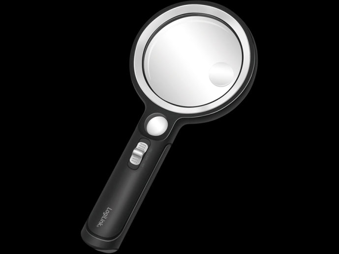 Lup - Forstørrelsesglas m. 5x/13x/20x dioptri, m. LED / UV