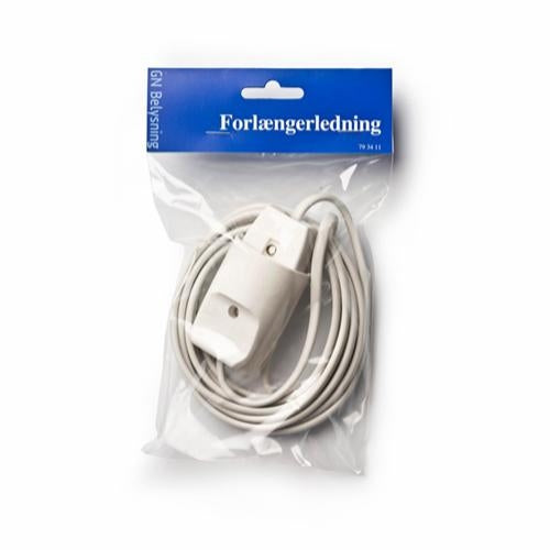 Forlængerledning u/jord 3m hvid