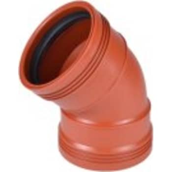 Wavin 110 mm 45 gr. PP-kloakbøjning med 2 muffer