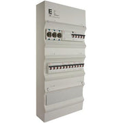 Færdigmonteret gruppetavle - HPFI, Tarif - 2x16A 3P+N, 4x13A 1P+N - Grå