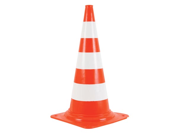 Trafikkegle - 75cm, Rød/hvid