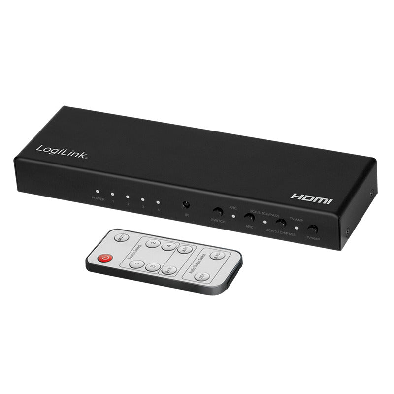HDMI switch - 4 ind til 1 ud, 4K/60Hz, HDCP/HDR