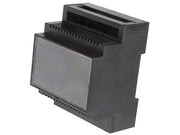 DIN skinne kabinet m. ventilationsriller - 4 modul, sort