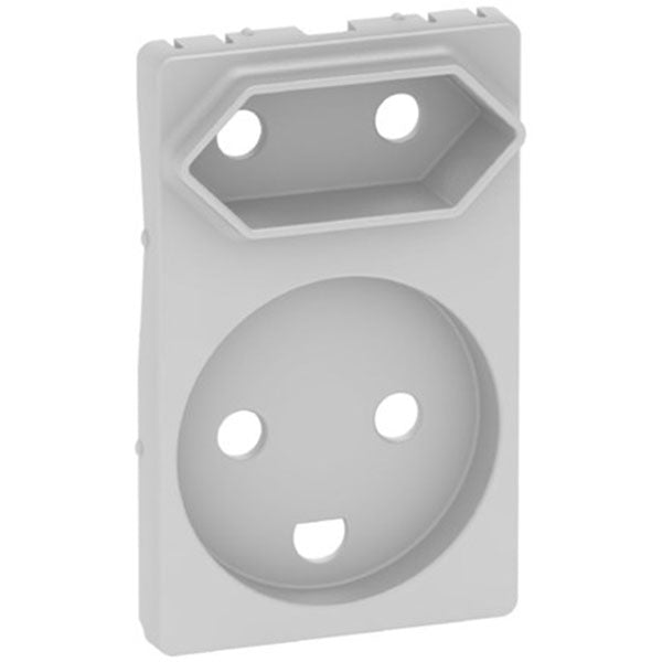 Fuga afdækning dobbelt stikkontakt 1 flad lysegrå