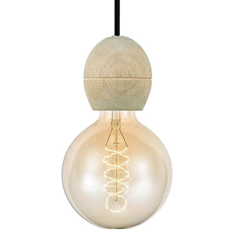 Light E27 fatningssæt i lyst træ