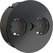 TWIST STIKKONTAKT 2 X SCHUKO MAT SORT