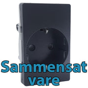 LK Fuga stikkontakt med sidejord 1½m - koksgrå