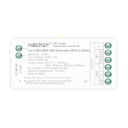 5i1 DMX+SPI+WIFI strip controller - RF, 12V/24V, RGB+CCT - Elektronisk controller til LED-strips med mulighed for fjernbetjening og farveskift