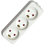 3-Stikdåse m/jord grå