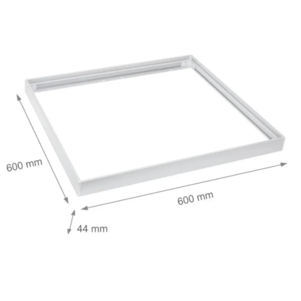 Ramme til 60x60 LED panel - Samles hurtigt, plast hjørner, Uden synlige skruer, hvid kant
