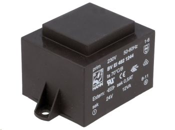 230V printtransformator - 5,5VA 2 x 24V / 2x0,114A