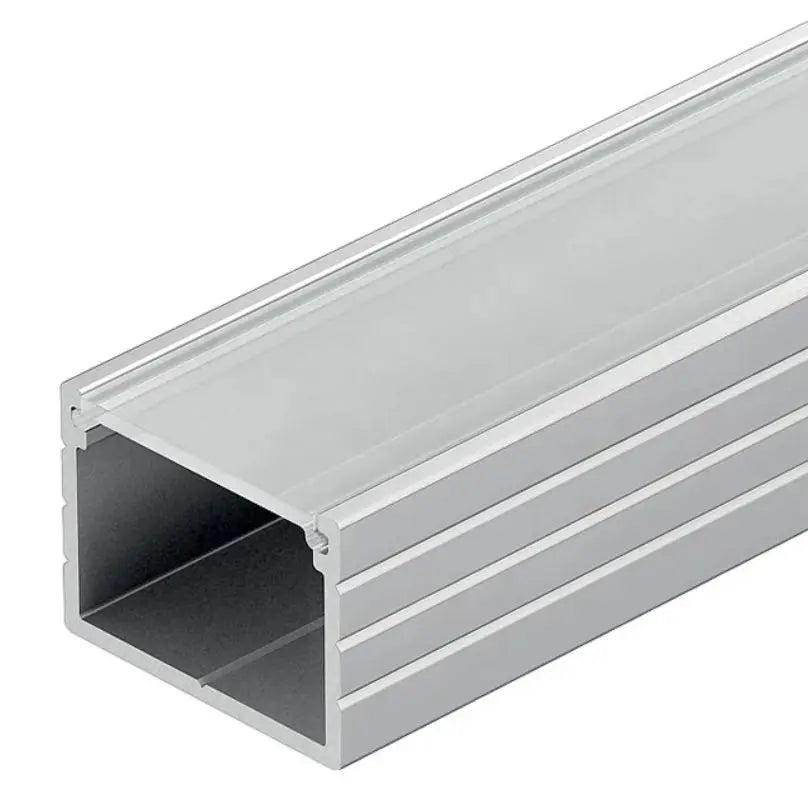 Aluprofil 18x13 til IP65 og IP68 LED strip - Bred, 1 meter, inkl. matteret cover og klips