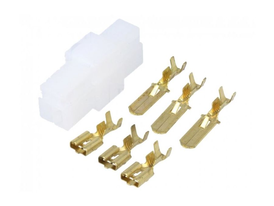 Isoleret spadestiksæt til ledningsmont. - 3P 6,3mm han/hun