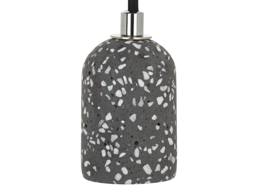 Stofledning m. E27 fatning - Terrazzo, Mørkegrå (1,5m)