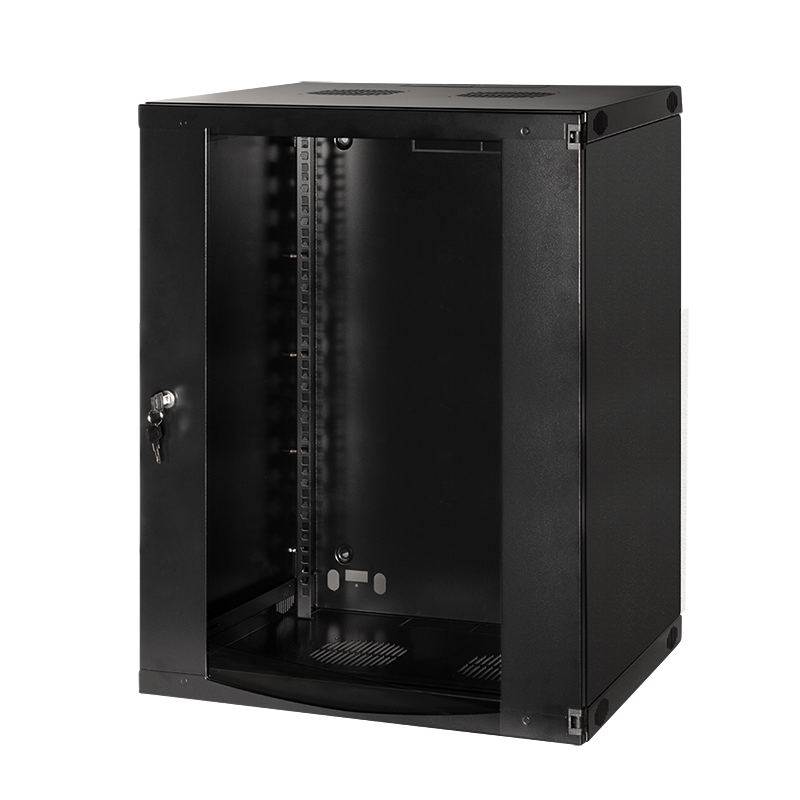 19" væg-rackskab - 15U B540xD450mm, Sort