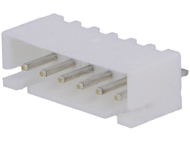 Ledning-til-print fatning - JST XH, 1x6pol han, 2,5mm