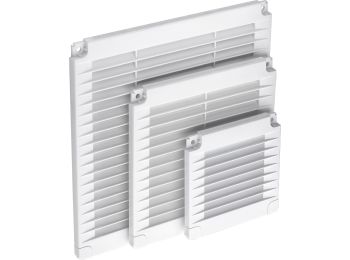 Ventilationsrist til skruemontage - 350x350x7mm, Hvid