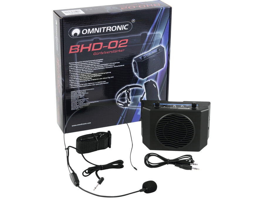 Aktiv mikrofonsæt stemmeforstærker - 5W, inkl. taljerem