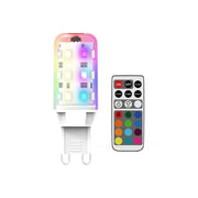 2W RGBW LED pærer med RF fjernbetjening (2 stk.) - G9, 230V, 160lm, RA80