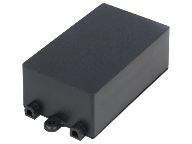 G1017 plastkabinet - Sort m. flanger (44x72x25mm)