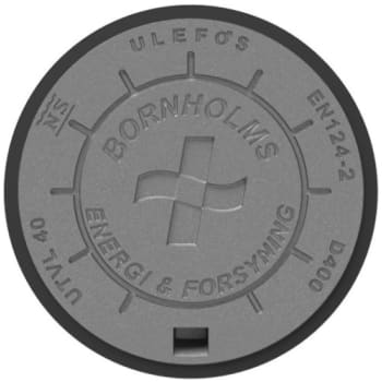 Ulefos 425 mm dæksel m/påstøbt pakning/fjederlås, Bornholm