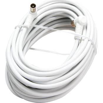 Antennekabel CTV A 10,0M med IEC stik vinklet, hvid