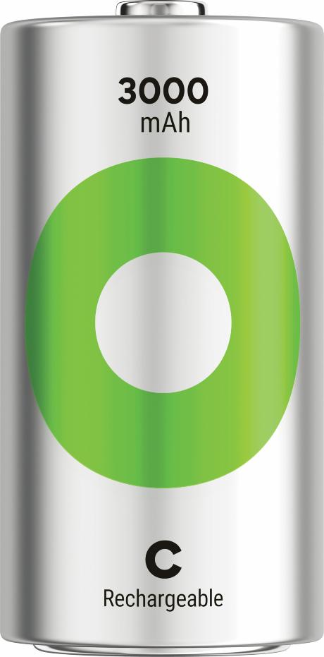 GP Recyko C-batteri 3000mAh, 2-pak