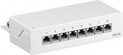 CAT6a Mini / Desktop Patch Panel - 8 x RJ45 skærmet, Hvid