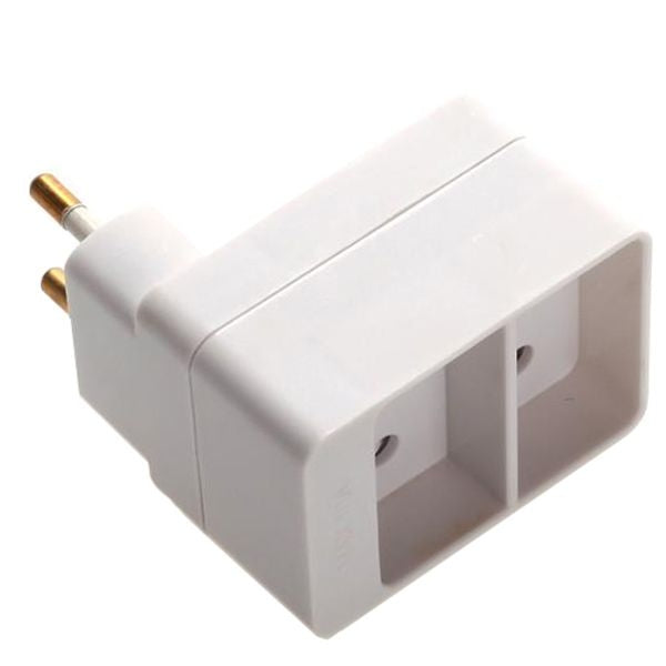 Forgreningsled børnesikret hvid, 2 flade stik