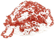 Plastkæde - Rød/hvid, 25m (Ø6mm)