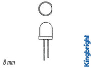 8mm LED - Rund, RØD diffus (20mcd)