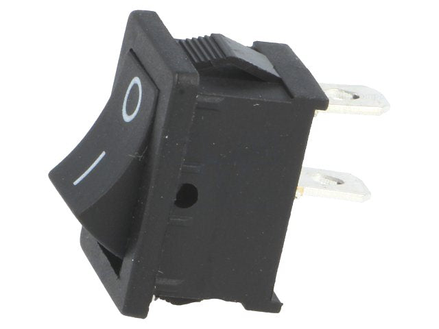 Vippekontakt - 1P OFF-ON, 4,8mm spade, 3A-250V, Sort