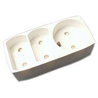 3-Stikdåse 2+1 u/jord m/blindhul hvid 250V 10A