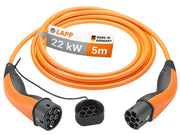 Type 2 EV ladekabel, op til 22kW, Orange (5m)