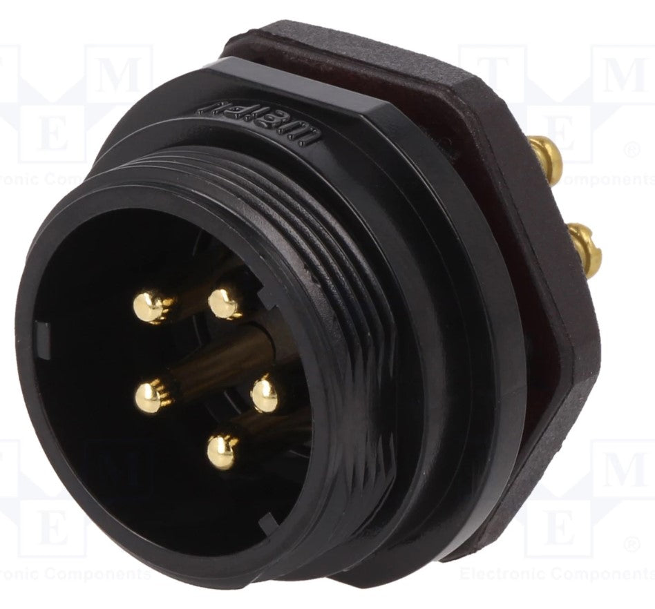 SP21 fatning - 5pol han, 1.5mm², 30A, kabinet (IP68)