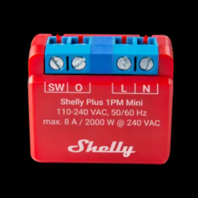 SHELLY PLUS 1PM MINI - WIFI 8A RELÆ