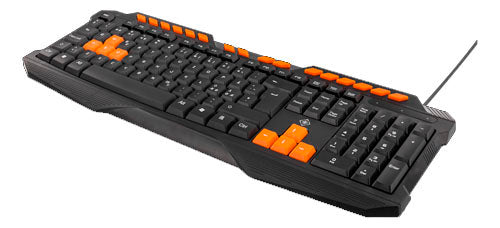 GAMING tastatur - anti-ghosting, USB, nordisk, sort/orange