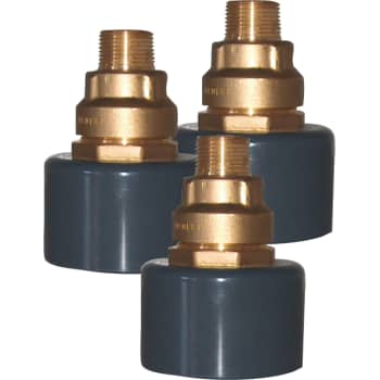 63/32 mm x 1" murkobling med nippel, PVC/messing