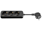 Stikdåse - 3 x CEE7/3, Sort (1,5m)