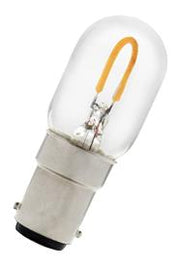 Filament LED rørlampe - 240V 1W, Ba15d sokkel (Ø22x57mm)