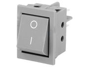 Vippekontakt - 250Vac / 15A, ON-OFF, Grå (DPST)