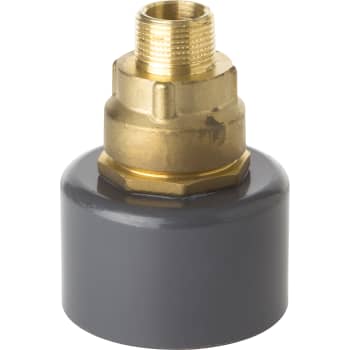 63/40 mm x 1" murkobling med nippel, PVC/messing