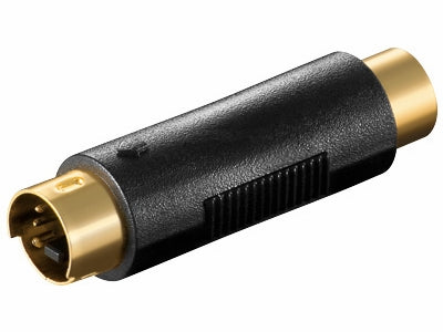 S-VHS adapter - 4pol mini-DIN han til RCA hun, Guld