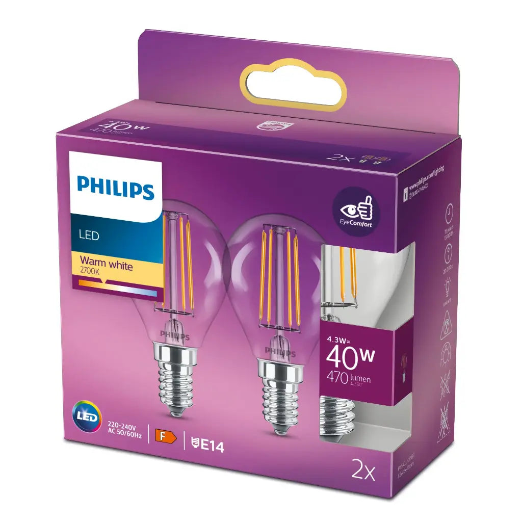 LED classic 40W P45 E14 WW CL ND 2SRT6