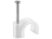 Kabelsøm-clips - Rund Ø7mm, Hvid (100 stk. box)