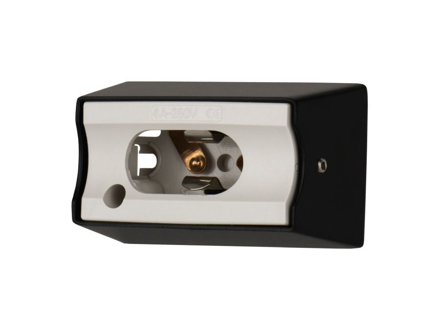 Lampeholder/fatning - S14d, metalisk Sort